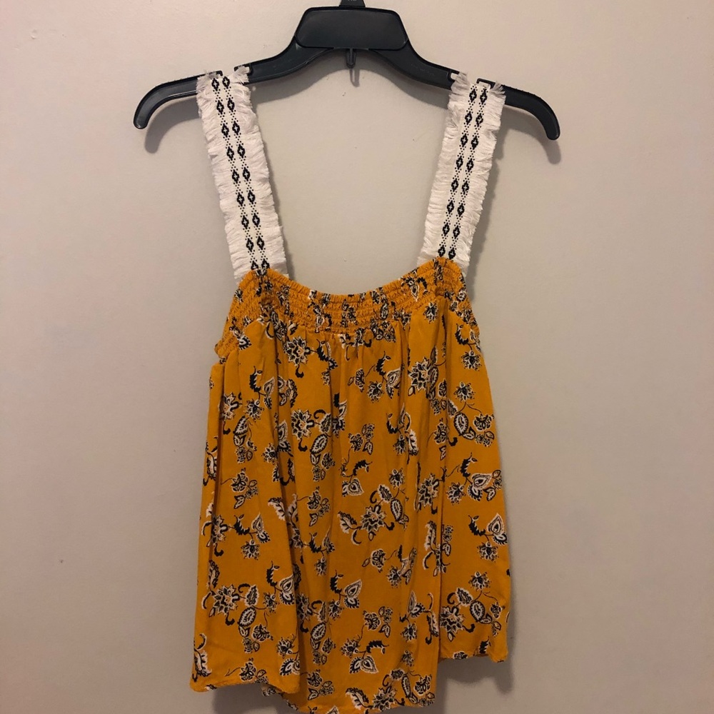 Yellow Floral Tank Top